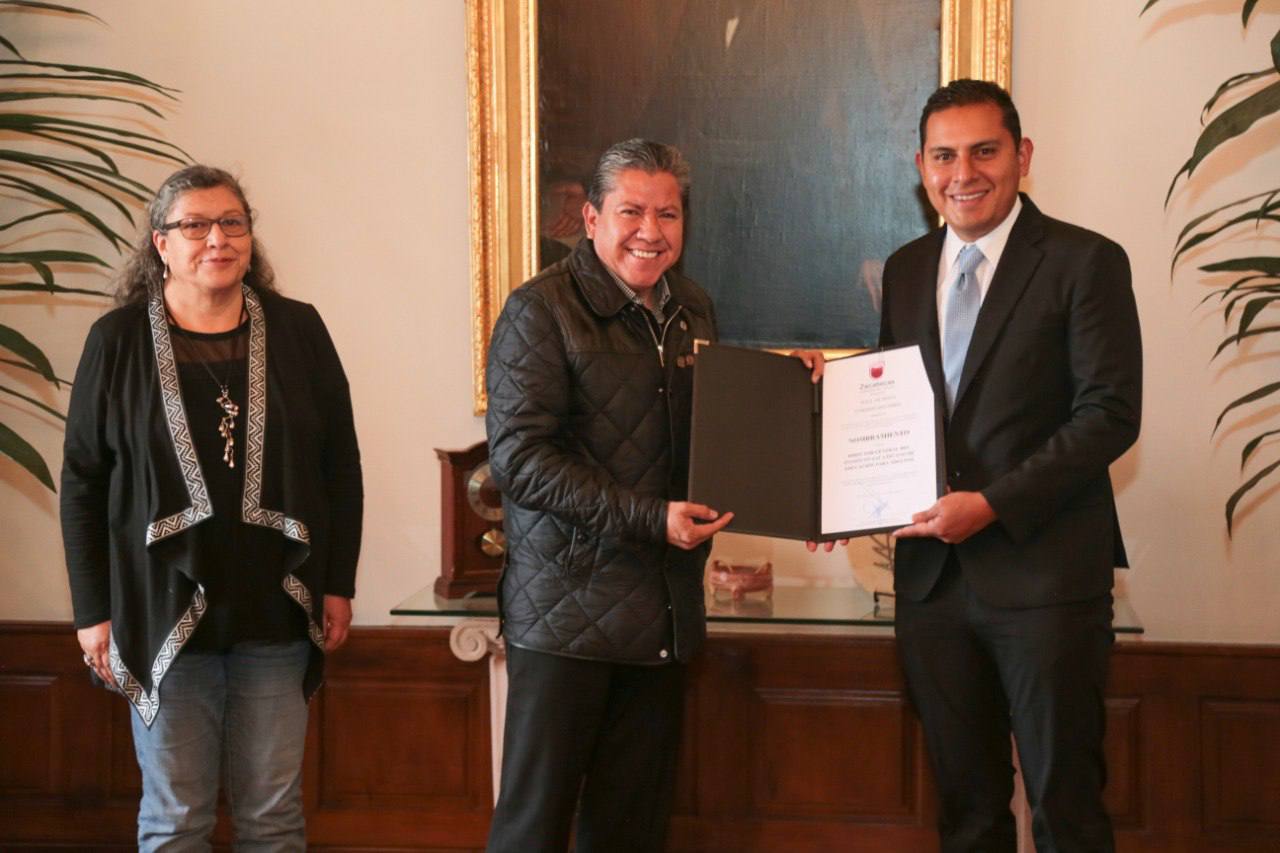 Nombra Gobernador David Monreal a Saúl Cordero como director del Instituto Zacatecano de Educación para Adultos