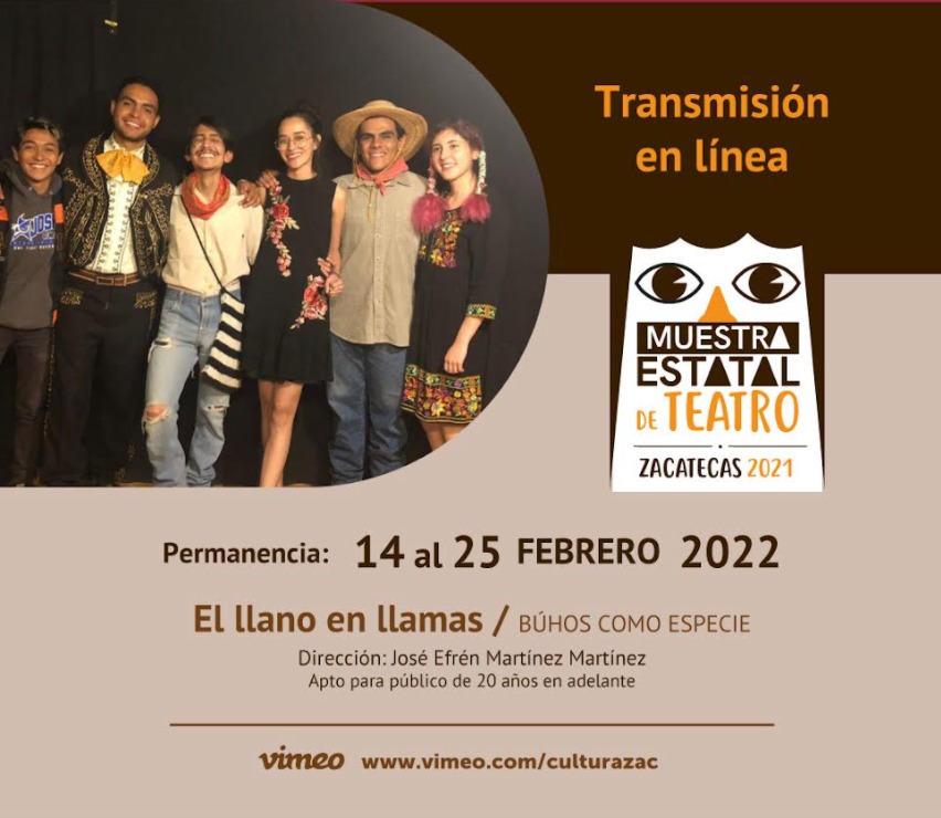 Comienza transmisión en línea de las obras que integraron la Muestra Estatal de Teatro Zacatecas 2021