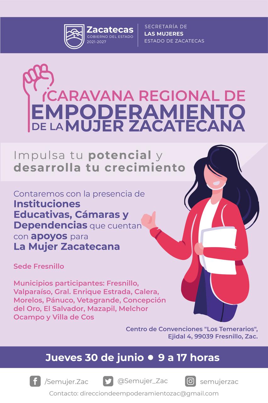 Arrancará Gobierno de Zacatecas Caravanas Regionales de Empoderamiento de la Mujer Zacatecana