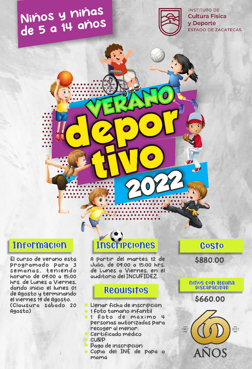 Invita Incufidez a niñas y niños a participar en el Verano Deportivo 2022