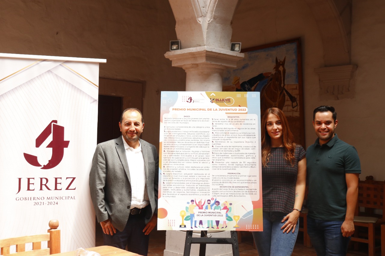 PRESENTAN CONVOCATORIA PARA PREMIO MUNICIPAL DE LA JUVENTUD EN JEREZ