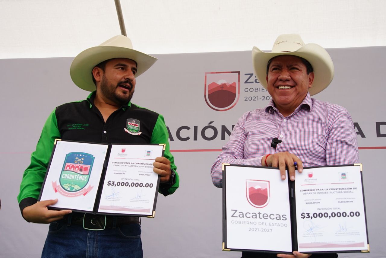 Encabeza Gobernador David Monreal Ávila arranque e inauguración de obras de drenaje y alcantarillado en Cd. Cuauhtémoc