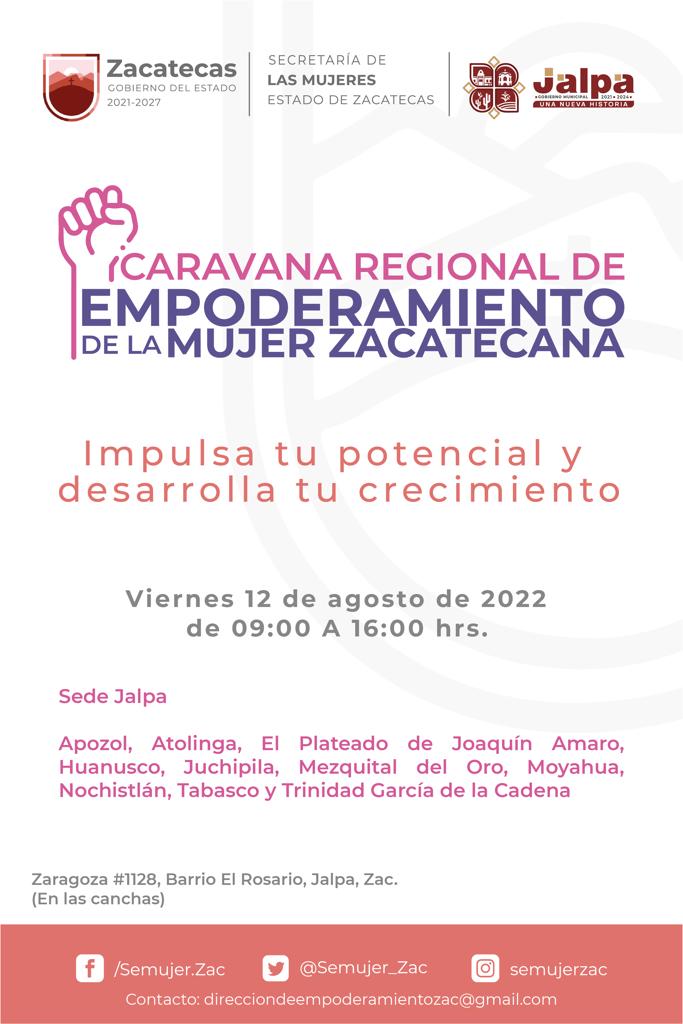 Llevarán a Jalpa la Segunda Caravana Regional de Empoderamiento de la Mujer Zacatecana