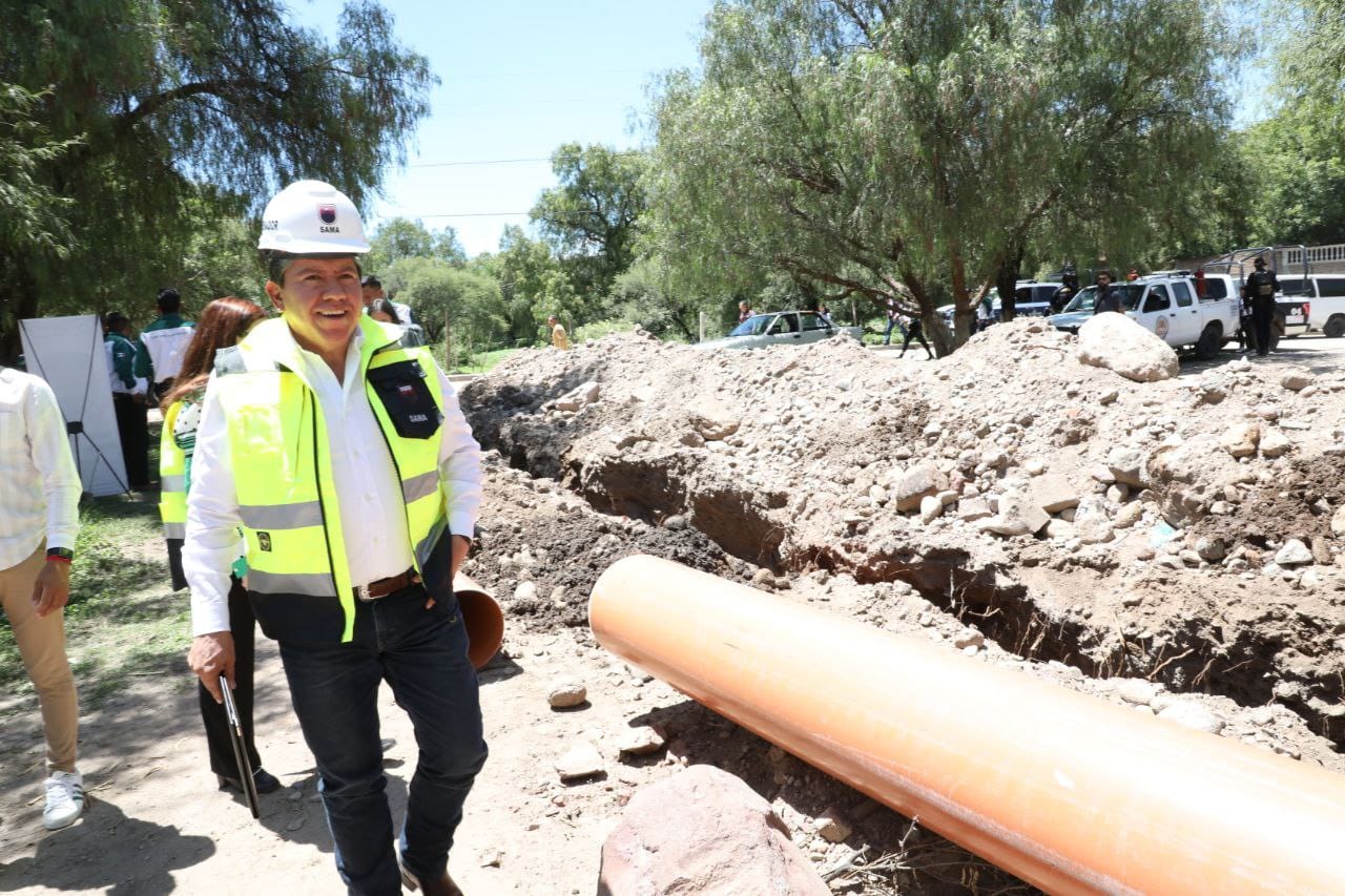 Supervisa Gobernador David Monreal obra de alcantarillado en San Pedro Piedra Gorda, Cuauhtémoc