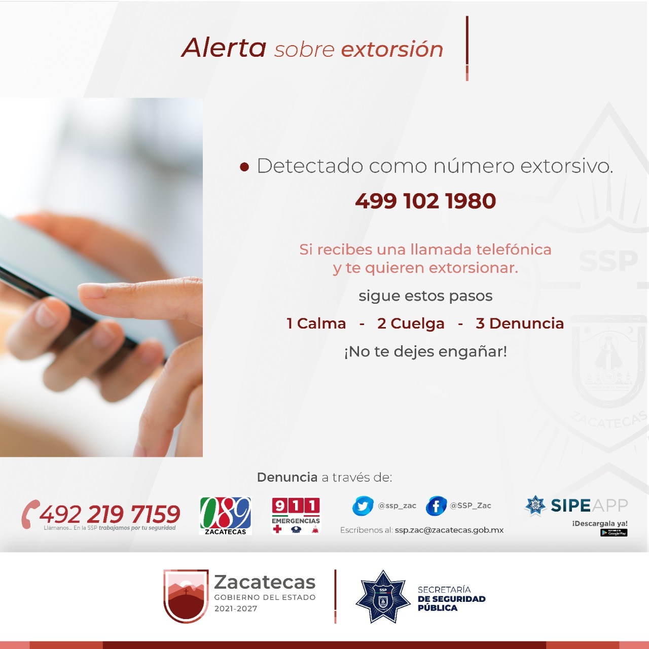 Rescatan Policía Estatal y policías municipales a víctimas de extorsión en su modalidad de secuestro virtual