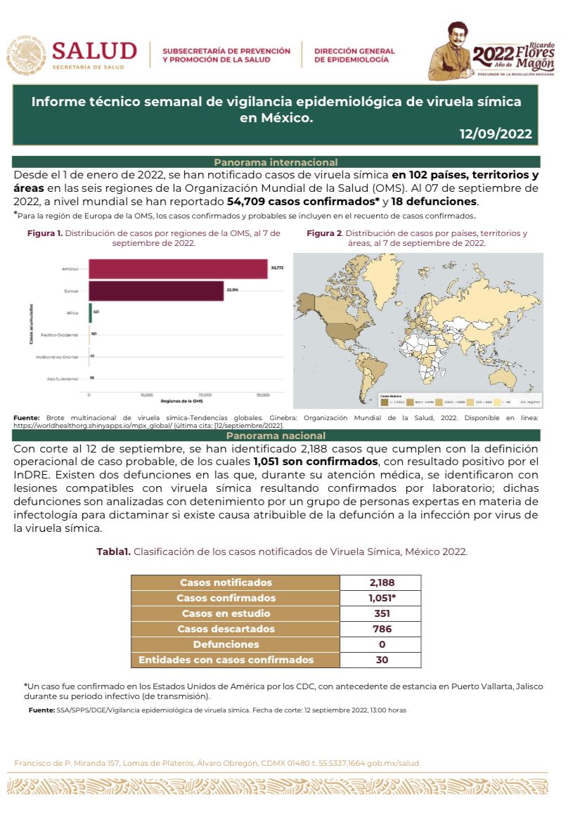 Detecta SSZ segundo caso de viruela símica en Zacatecas