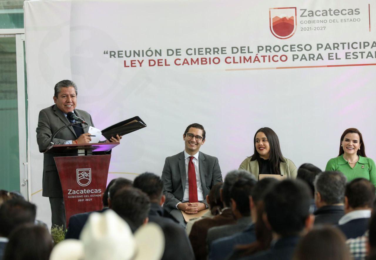 Anuncia Gobernador David Monreal iniciativa de reforma a la Ley de Cambio Climático del Estado de Zacatecas