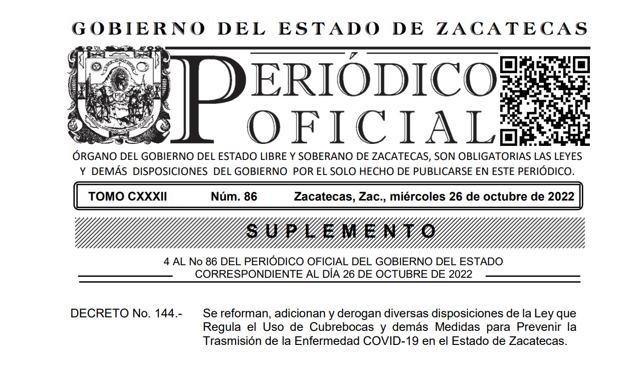 En Zacatecas ya no es obligatorio el uso del cubrebocas en varios espacios
