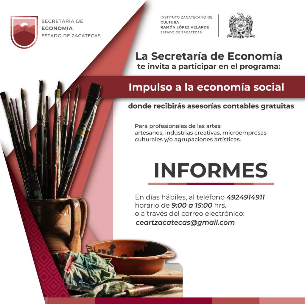 Invita Secretaría de Economía a creadores zacatecanos a participar en asesorías contables gratuitas