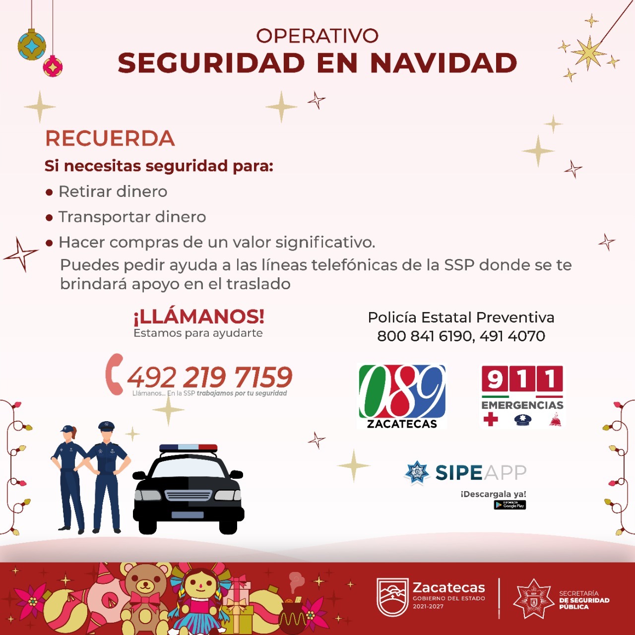 Secretaría de Seguridad Pública pone en marcha operativo de acompañamiento para el traslado de valores