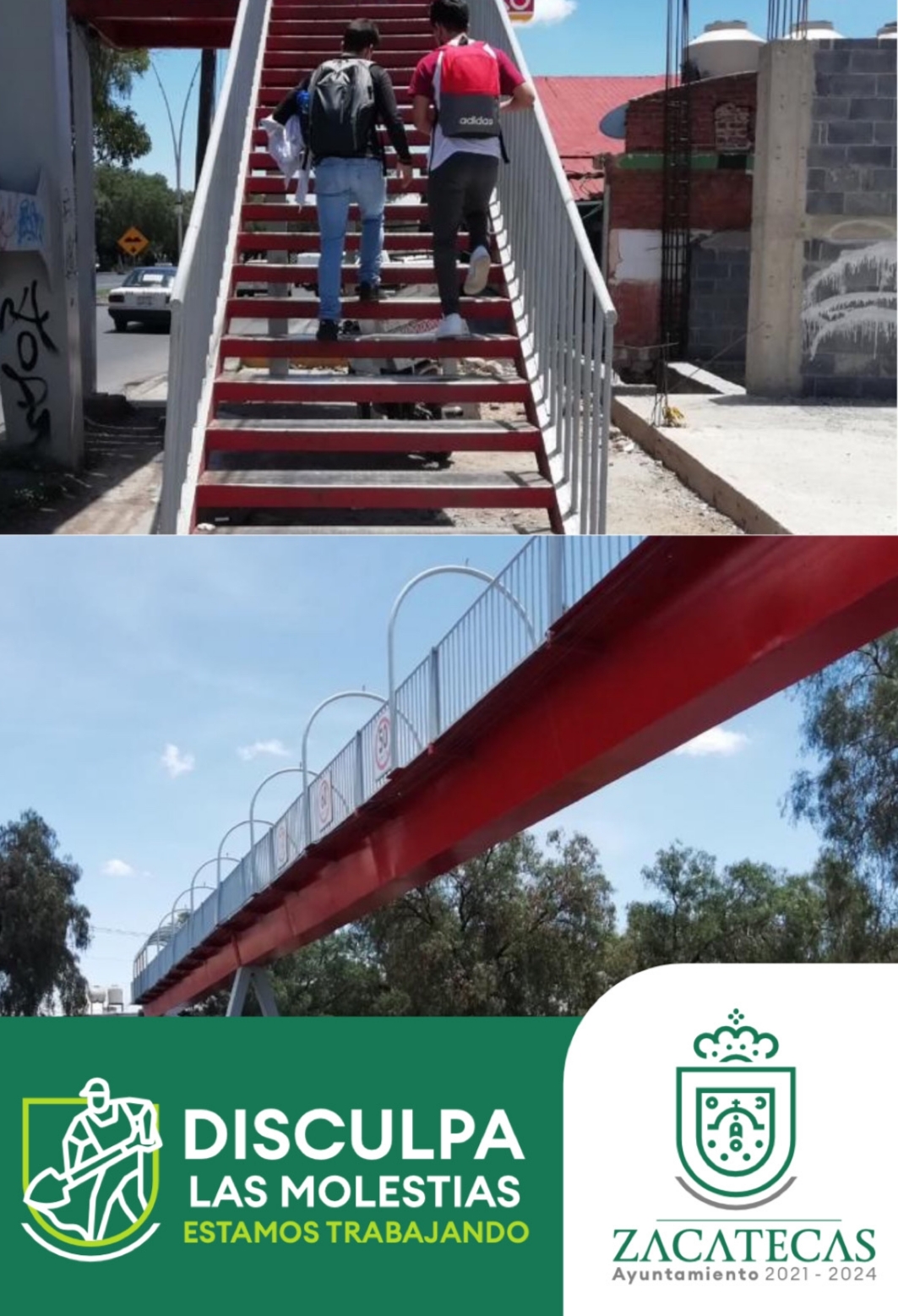 REPARAN PUENTE PEATONAL DE TRES CRUCES PARA MEJORAR LA MOVILIDAD DE LOS CIUDADANOS