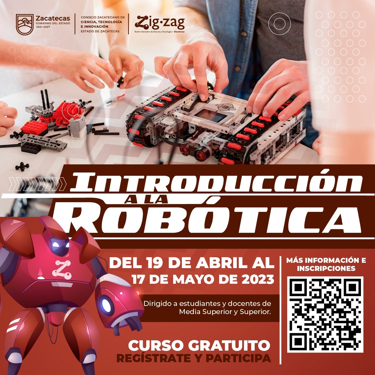 Fomenta Gobierno de Zacatecas interés por la robótica con curso gratuito para estudiantes y docentes de bachillerato y superior