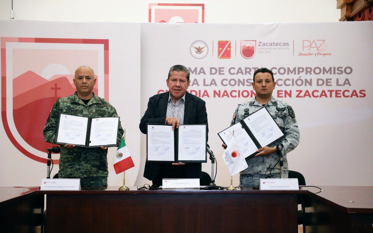 Firma Gobernador David Monreal convenio para la construcción de las instalaciones de la Guardia Nacional en Zacatecas