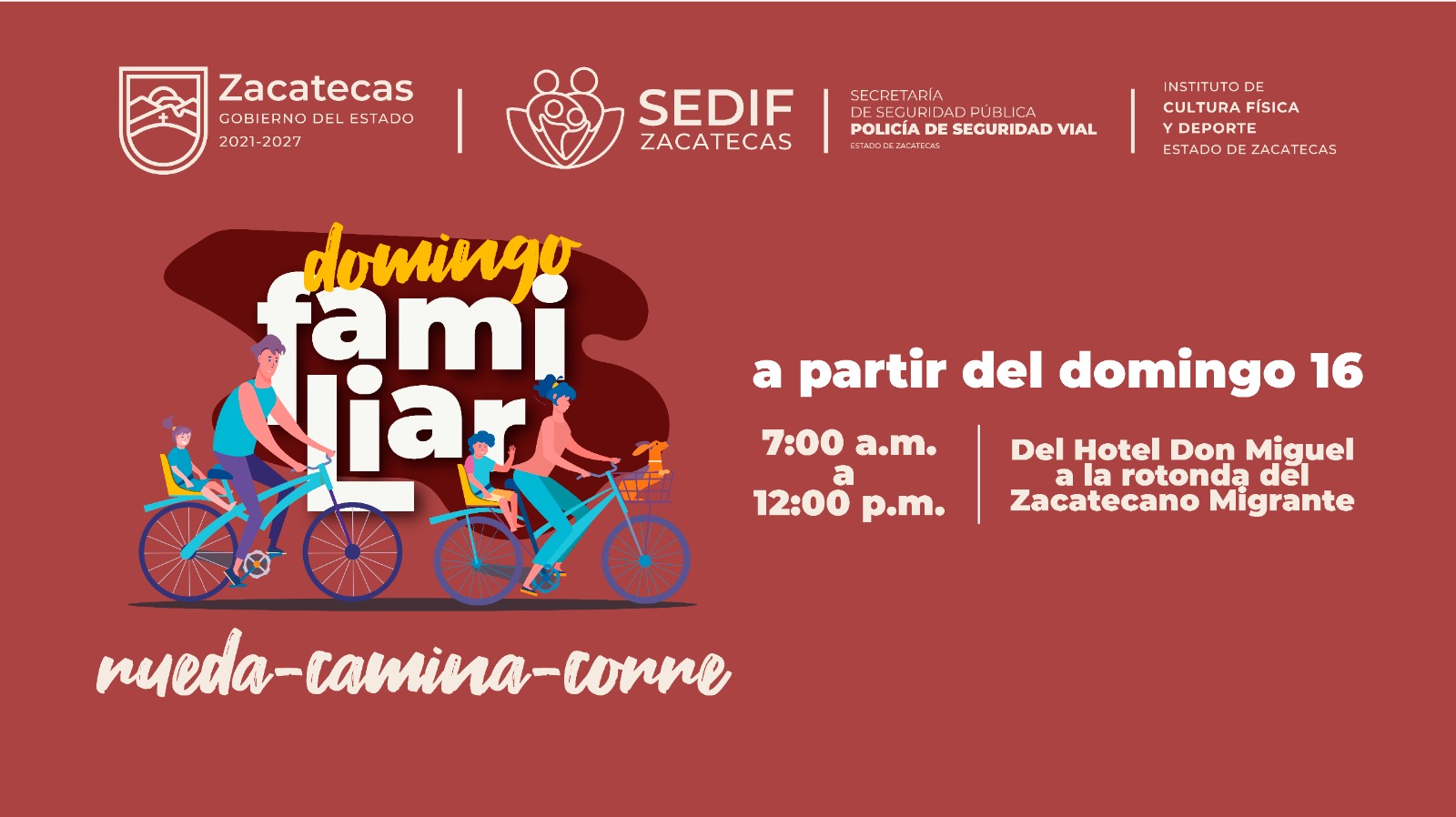 Presenta Gobierno de Zacatecas el proyecto “Domingos Familiares”, una nueva forma de convivencia en Zacatecas