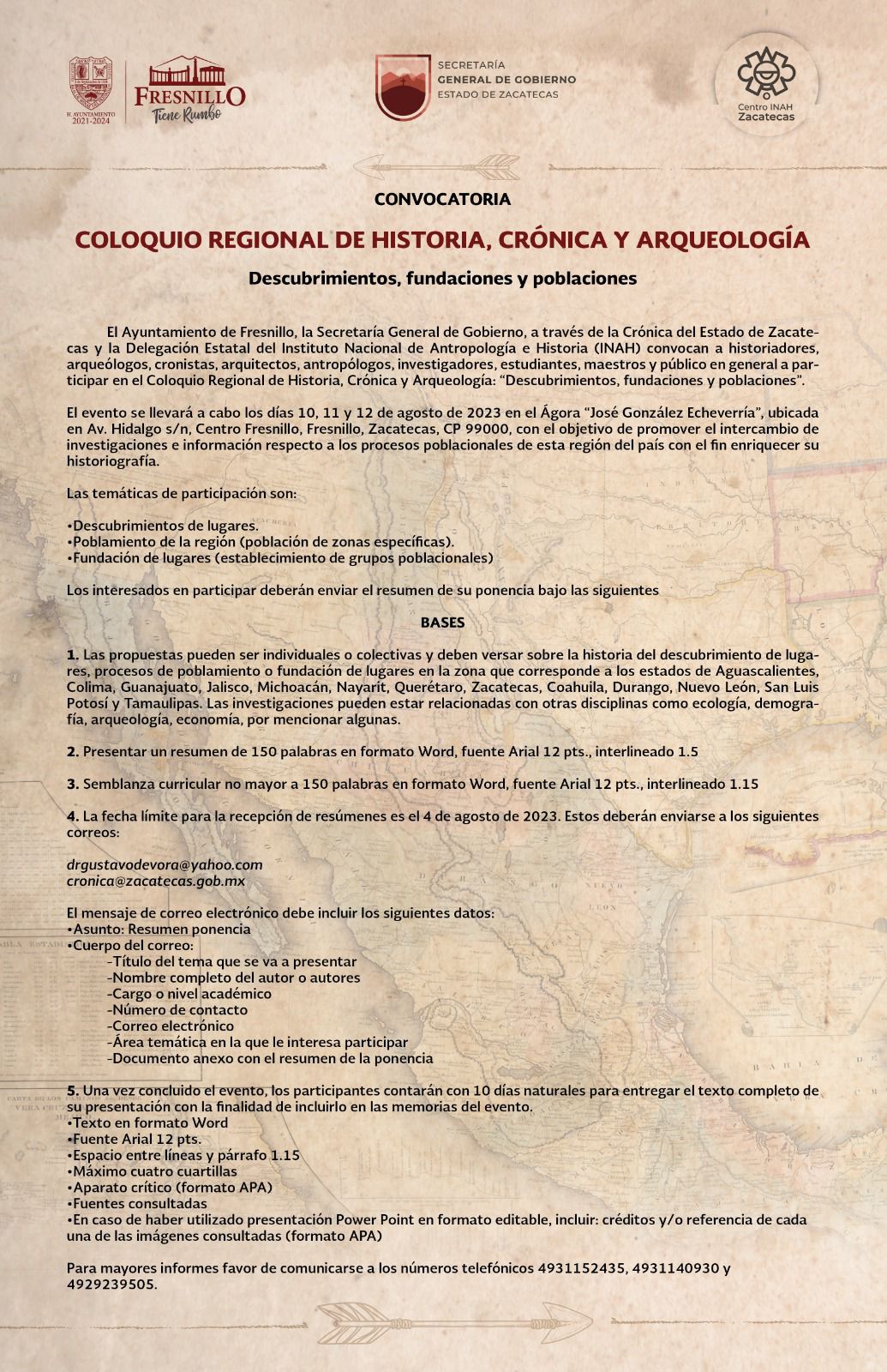 INVITAN A COLOQUIO INTERESTATAL DE HISTORIA, CRÓNICA Y ARQUEOLOGÍA