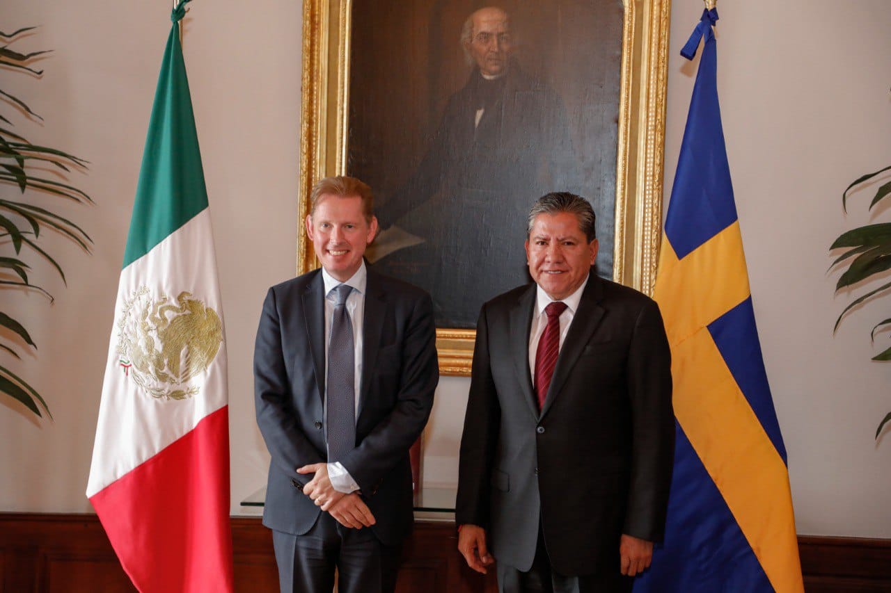 Impulsa Gobernador David Monreal consolidación de Zacatecas como destino de inversión; se reúne con Embajador de Suecia