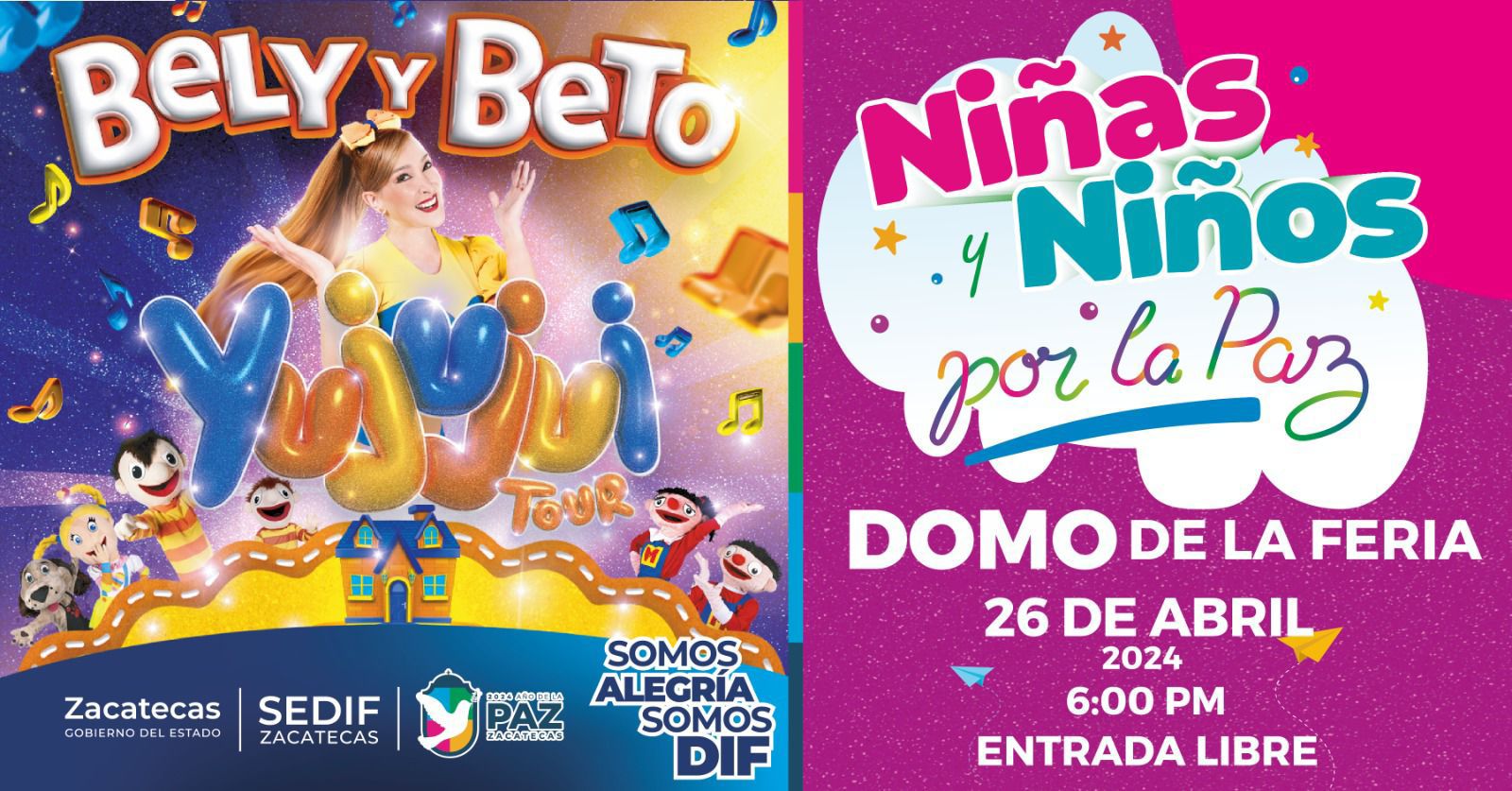 Bely y Beto se presentarán en Zacatecas para celebrar el Día del Niño y la Niña