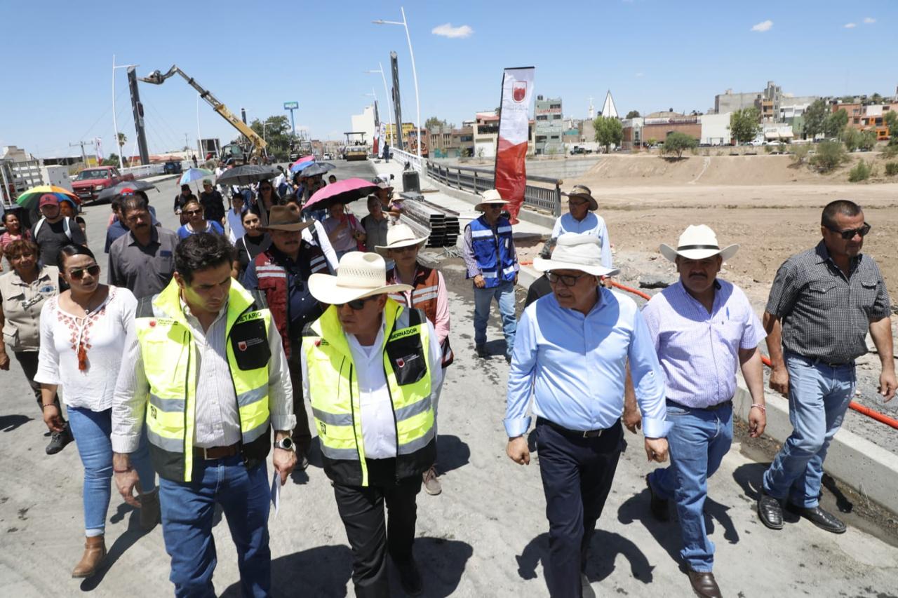 Presenta 98% de avance construcción del puente sobre el Río Aguanaval, en Río Grande, Zacatecas