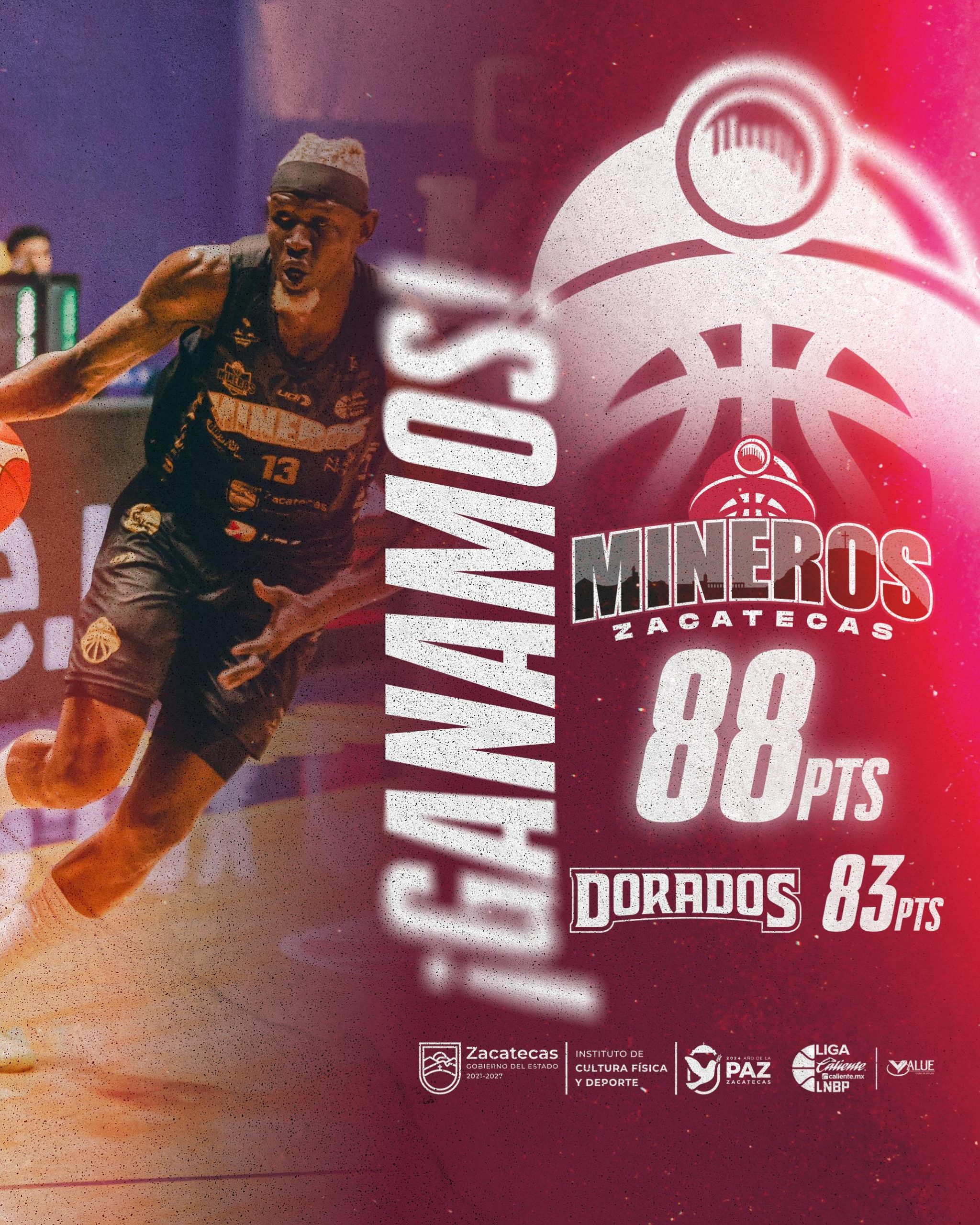 Imponente triunfo de los Mineros en ChihuahuaDerrotan los zacatecanos 83-88 a los Dorados