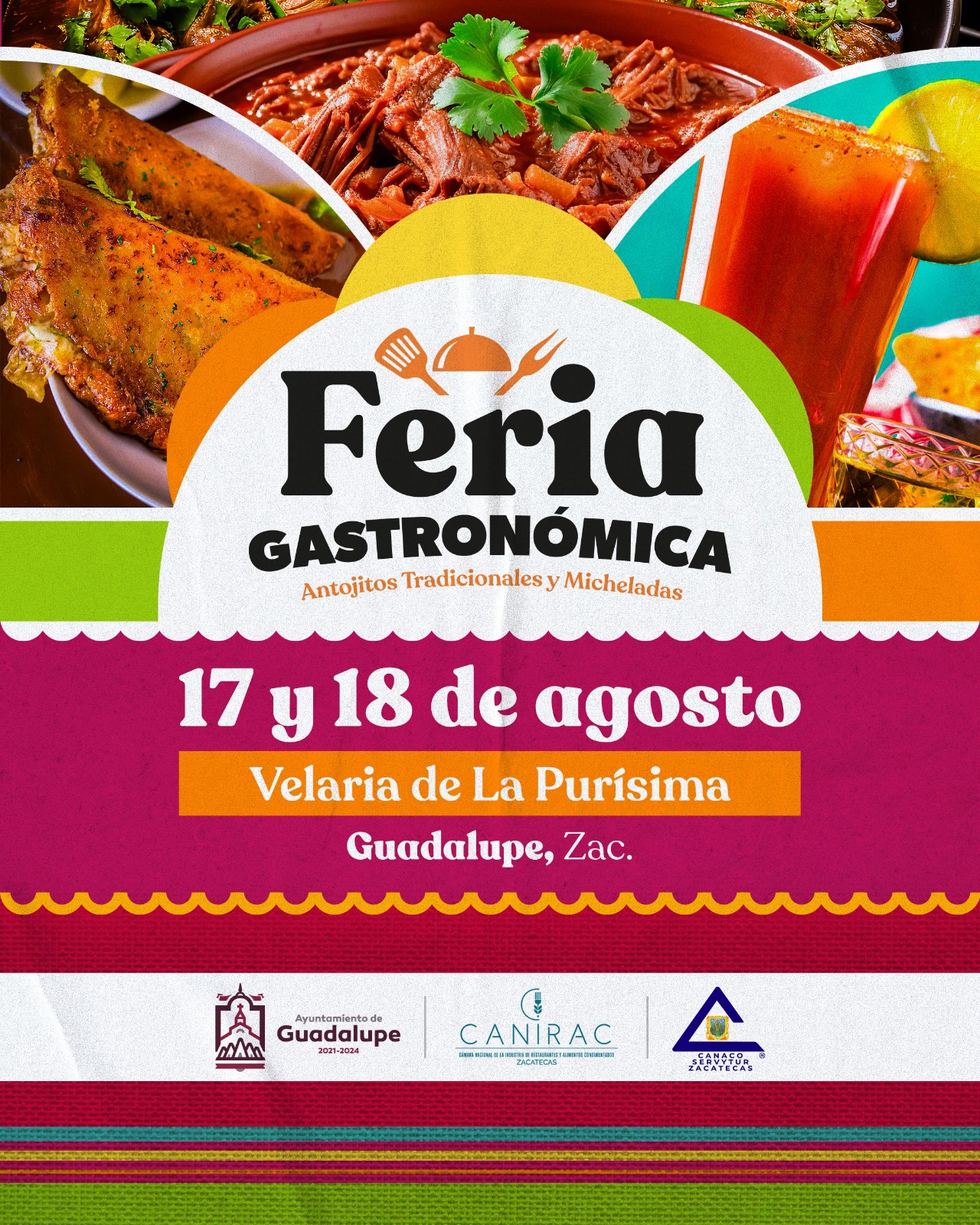 Todo listo en la ciudad de Guadalupe para la primera edición de la Feria Gastronómica