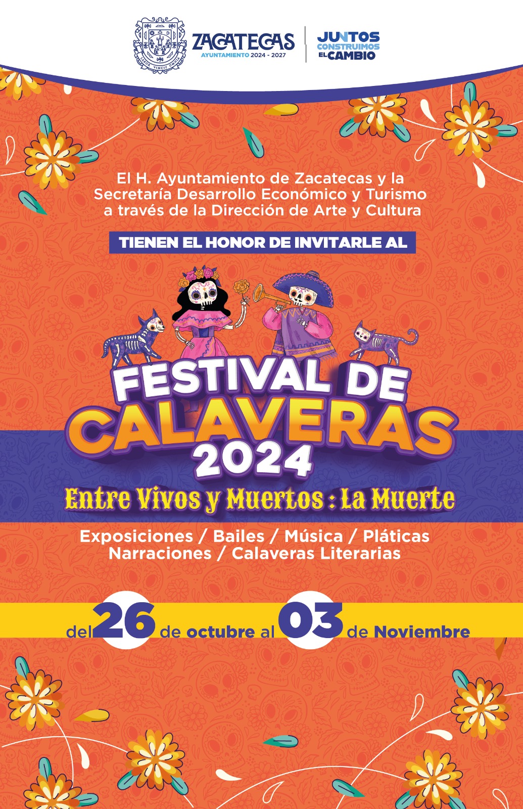 ZACATECAS SE PREPARA PARA VIVIR EL DÍA DE MUERTOS CON UN FESTIVAL CULTURAL Y ARTÍSTICO DE GRAN ALCANCE