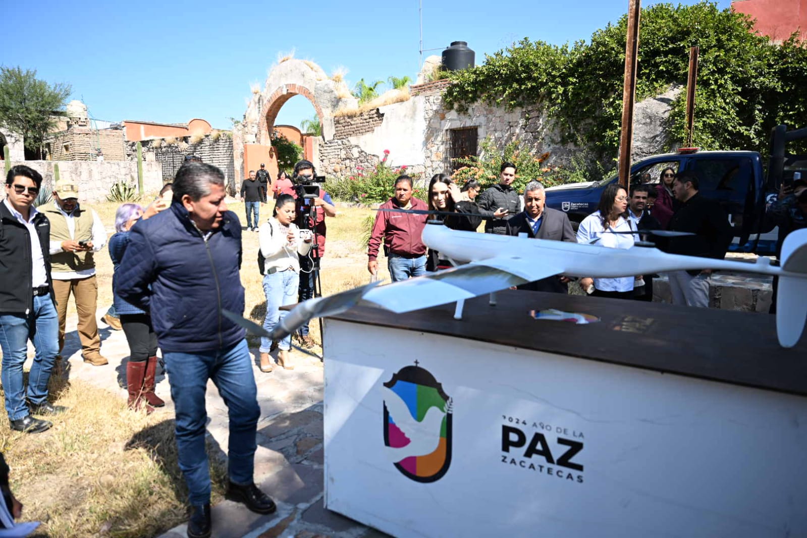 Presenta Gobernador David Monreal aviones no tripulados para coadyuvar en la consolidación de la paz en Zacatecas