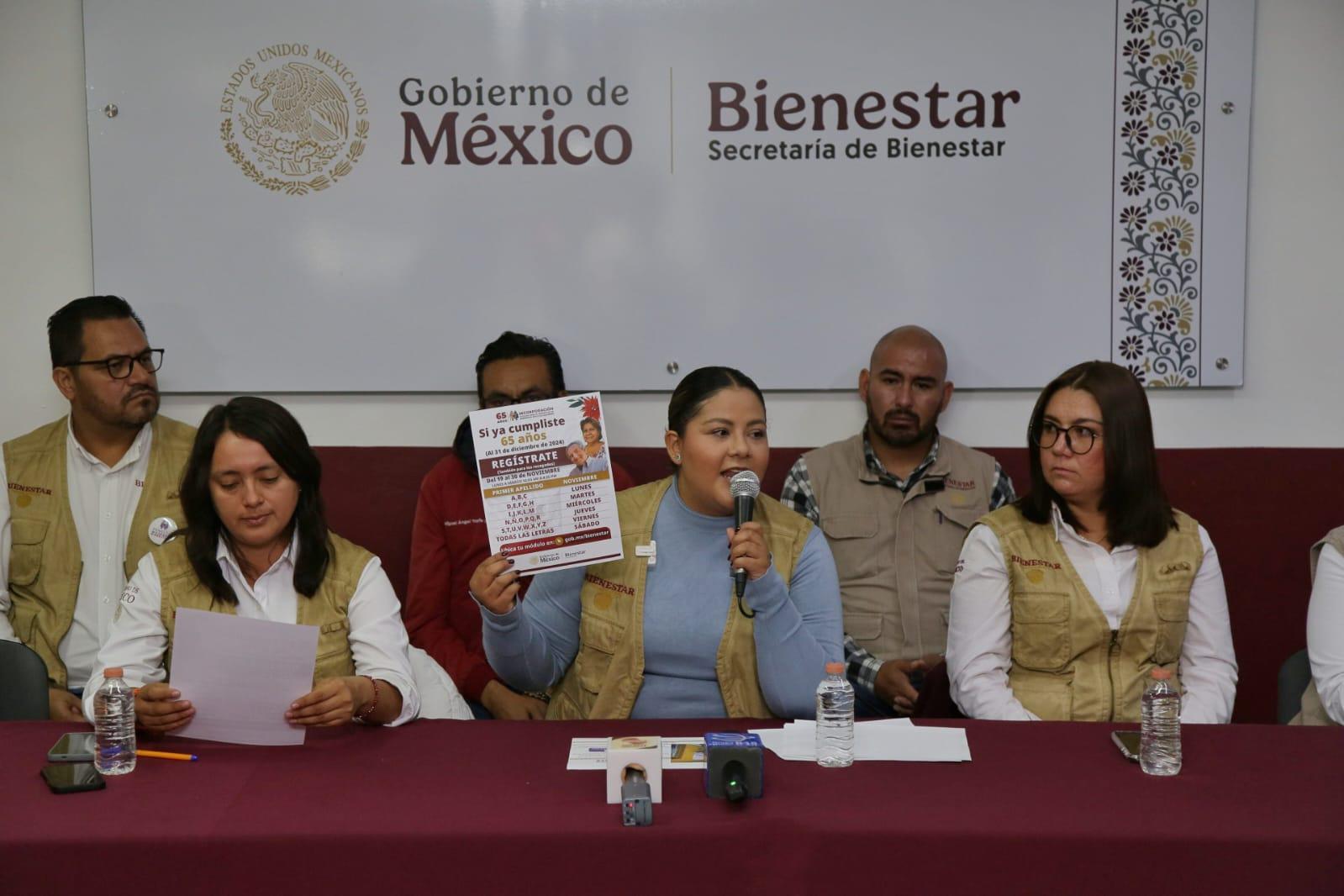 Tramite de Pensión «Bienestar de Adultas Mayores», abierto del 19 al 30 de noviembre.