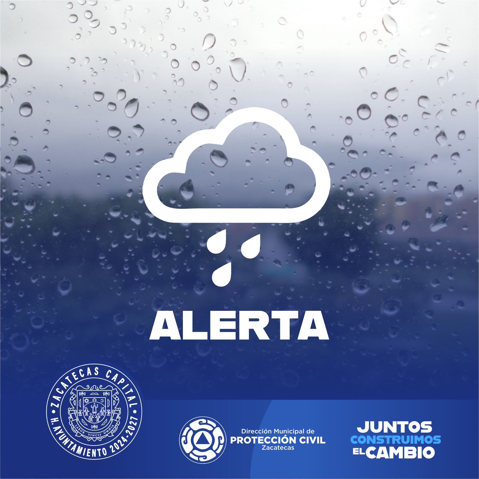 SE APROXIMA TORMENTA CON VIENTOS FUERTES, LLUVIA TORRENCIAL Y ACTIVIDAD ELÉCTRICA EN ZACATECAS 