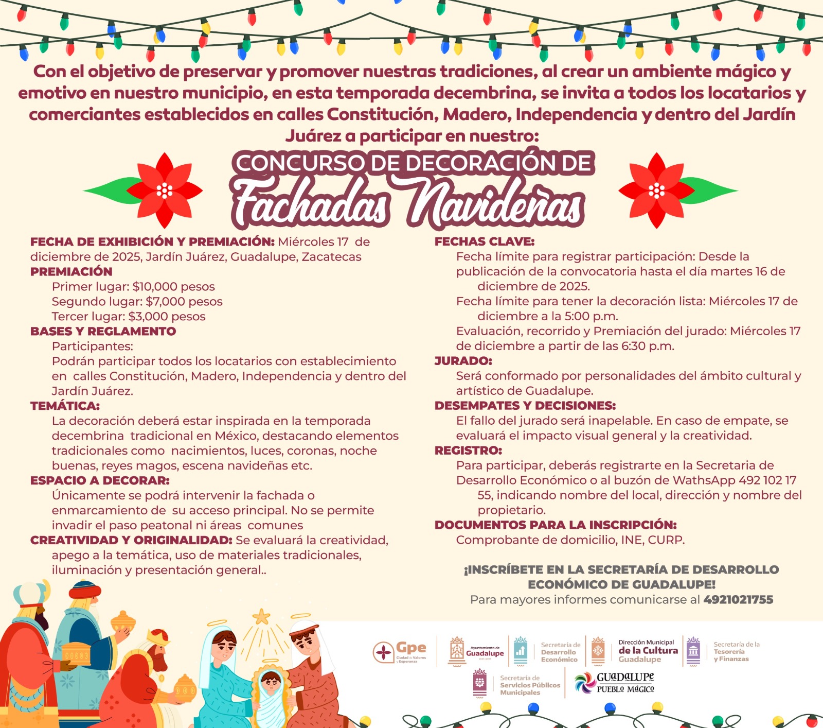 Convoca Guadalupe a participar en concurso de decoración de Fachadas navideñas