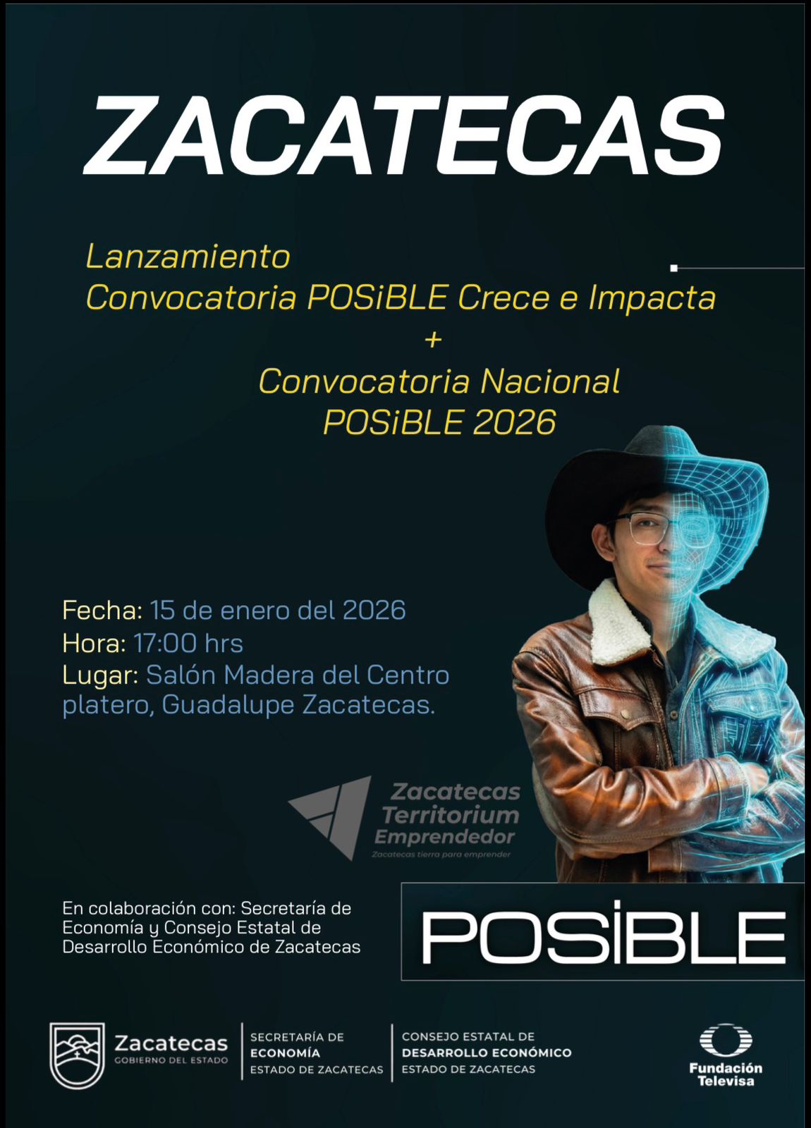 Invita Gobierno de Zacatecas a participar en la convocatoria de emprendimiento POSiBLE 2026