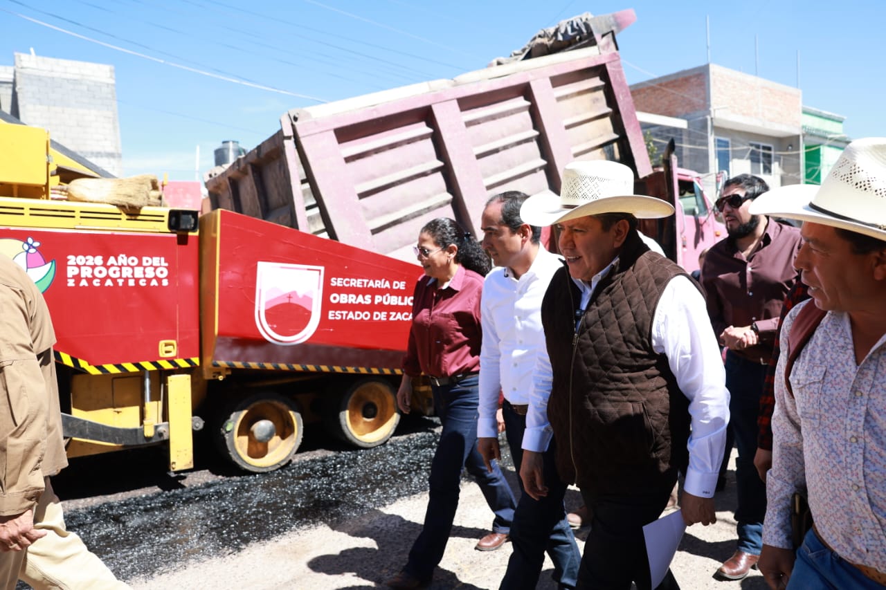 Inicia Gobernador David Monreal programa de pavimentación en 23 calles de Guadalupe