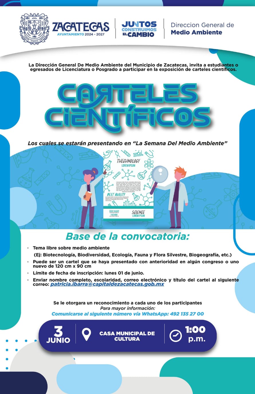 Zacatecas invita a participar en el Corredor Científico durante la Semana del Medio Ambiente