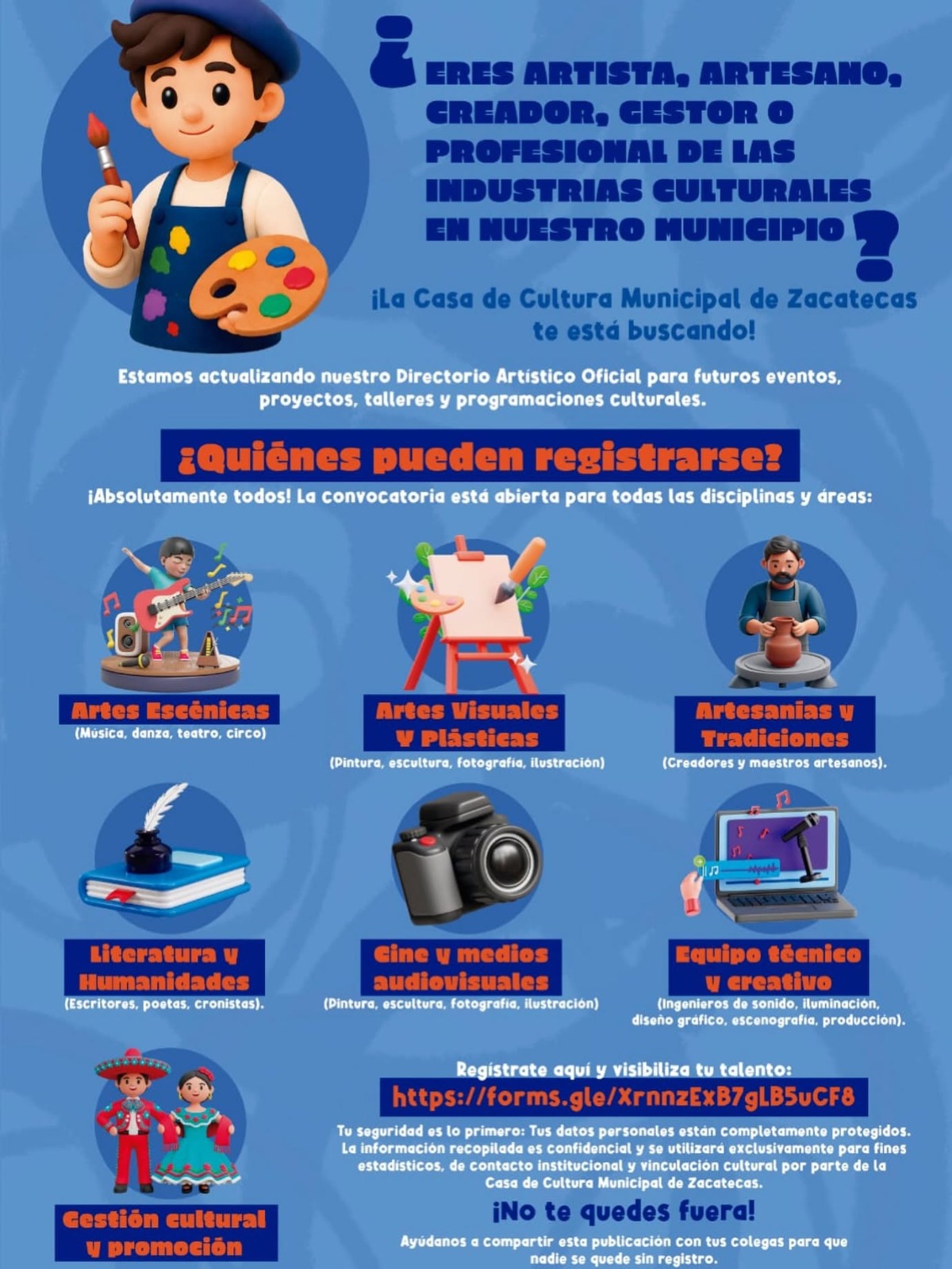 Casa de Cultura Municipal amplía registro de artistas para fortalecer la oferta cultural de Zacatecas
