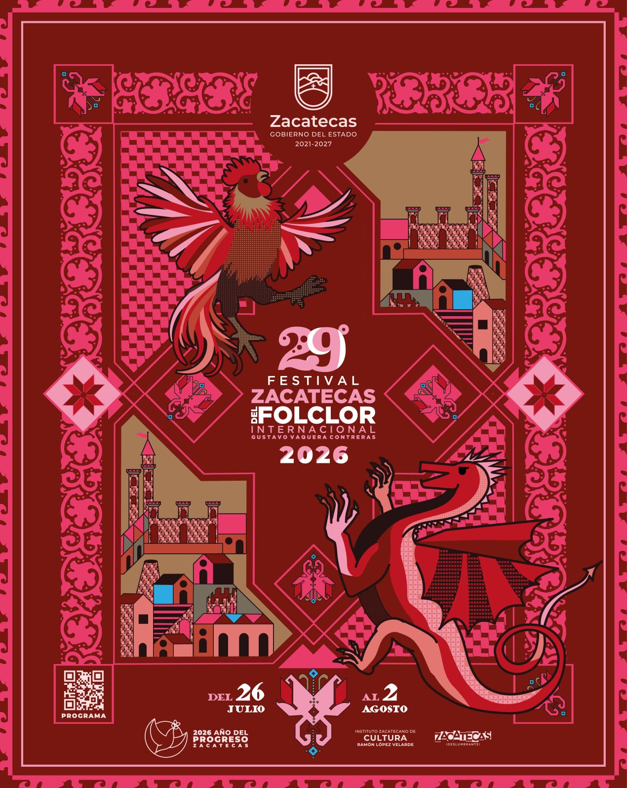 Inicia Gobernador David Monreal cuenta regresiva para el 29° Festival Zacatecas del Folclor Internacional